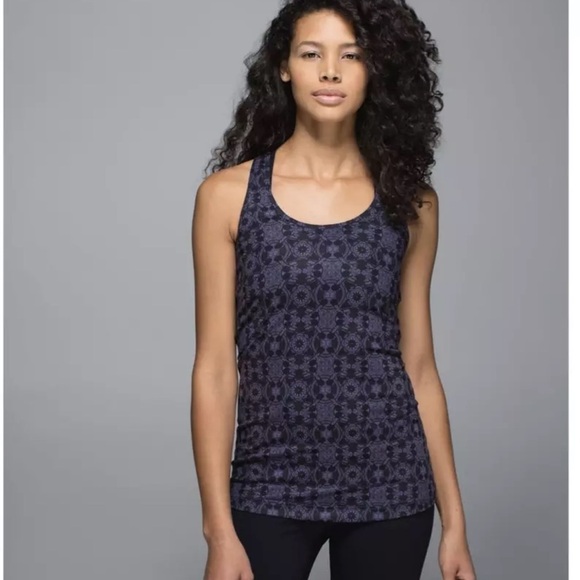 Lululemon CRB Cool Racerback Tank Mini Prisma Nightfall Blk Grape 4 - Picture 1 of 10